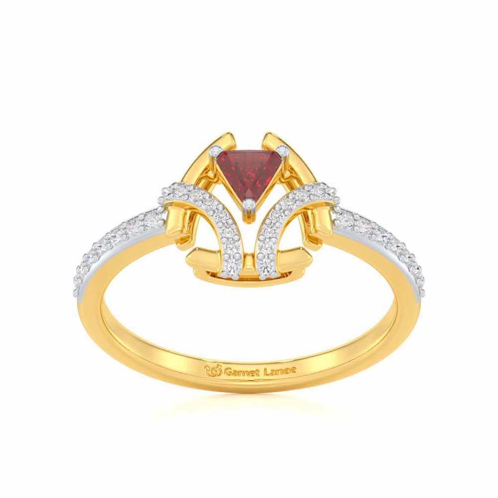 Enchanting Enigma Garnet Silver Rings - Yellow Gold - Image 2