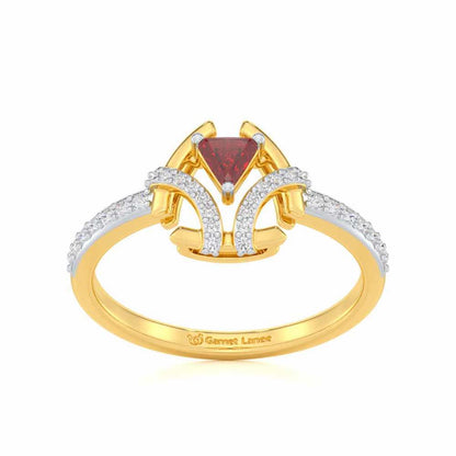 Enchanting Enigma Garnet Silver Rings - Yellow Gold - Image 2