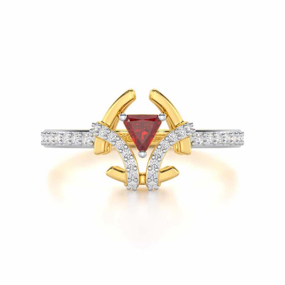 Enchanting Enigma Garnet Silver Rings - Yellow Gold - Image 5