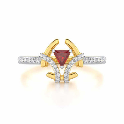 Enchanting Enigma Garnet Silver Rings - Yellow Gold - Image 5