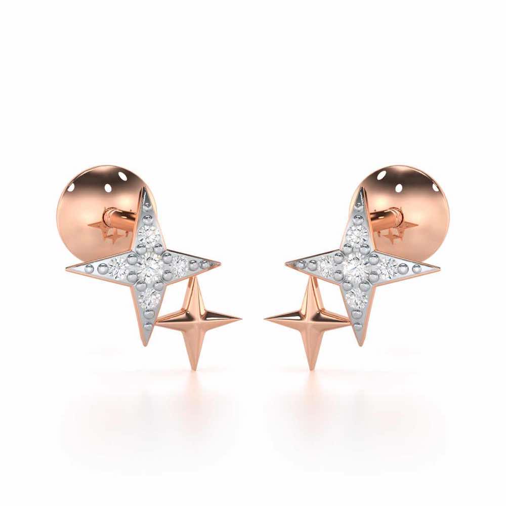 Enchanting Eternity Silver Stud Earrings - Rose Gold - Image 1
