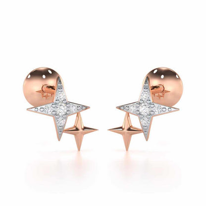 Enchanting Eternity Silver Stud Earrings - Rose Gold - Image 1