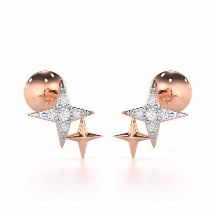 Enchanting Eternity Silver Stud Earrings - Rose Gold - Image 1