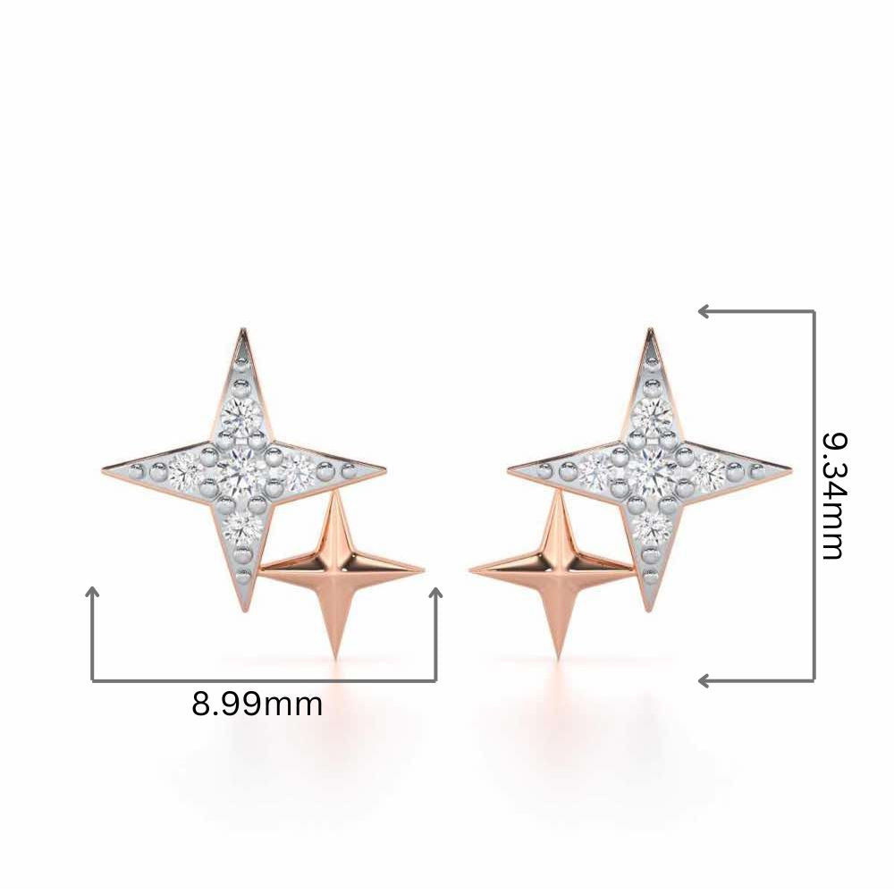 Enchanting Eternity Silver Stud Earrings - Rose Gold - Image 2
