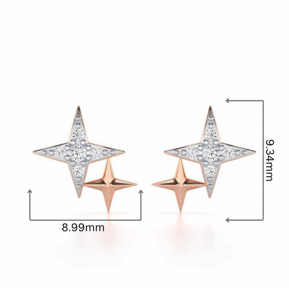 Enchanting Eternity Silver Stud Earrings - Rose Gold - Image 2