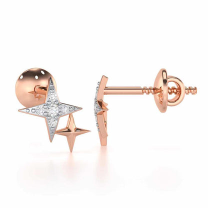 Enchanting Eternity Silver Stud Earrings - Rose Gold - Image 4