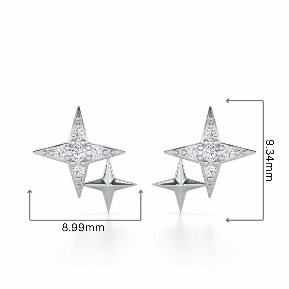 Enchanting Eternity Silver Stud Earrings - White Gold - Image 2