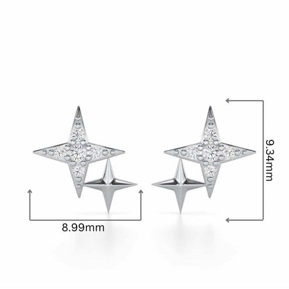 Enchanting Eternity Silver Stud Earrings - White Gold - Image 2