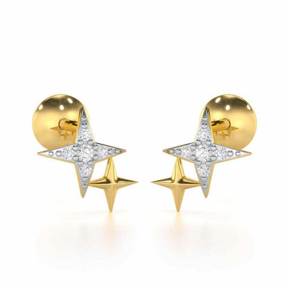 Enchanting Eternity Silver Stud Earrings - Yellow Gold - Image 1