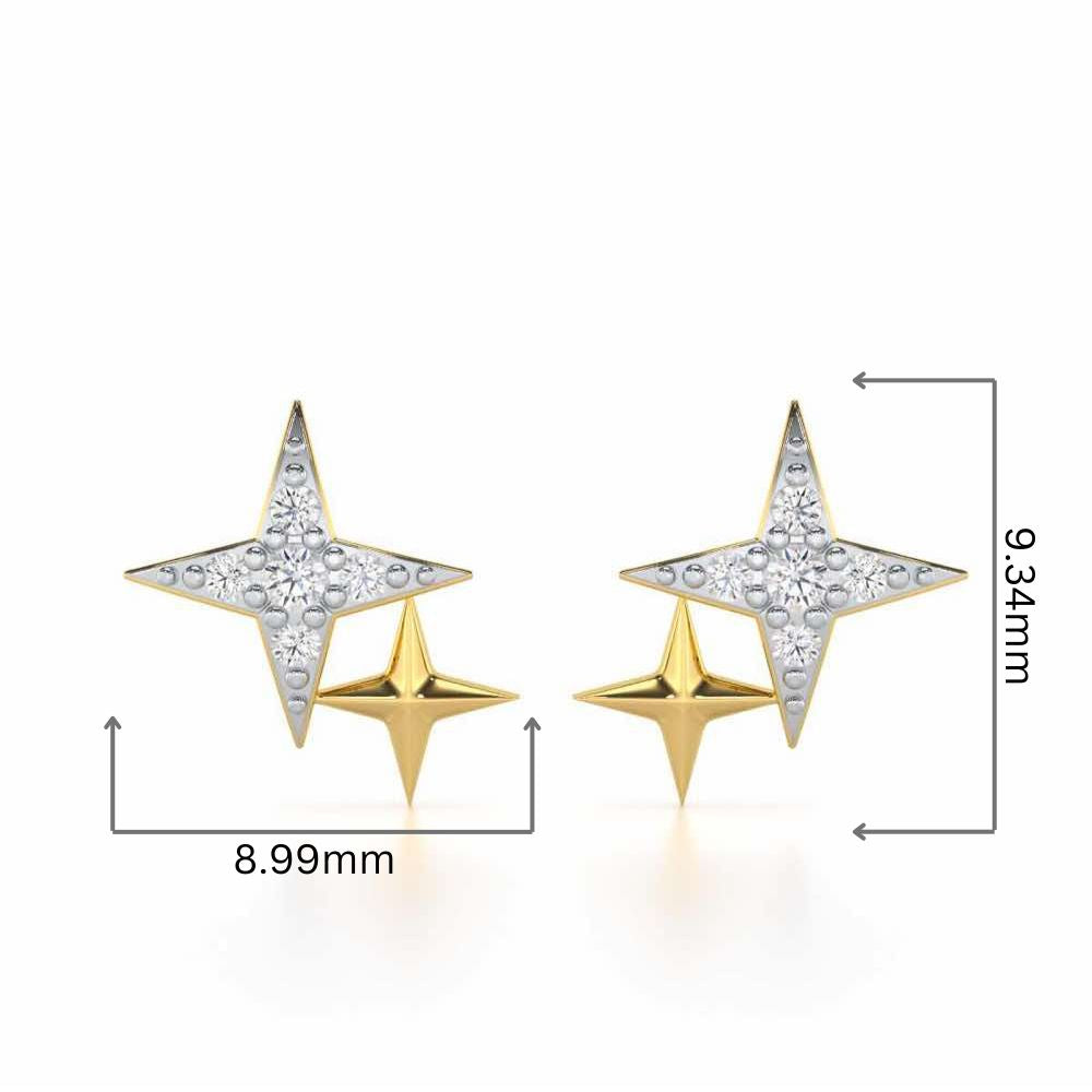 Enchanting Eternity Silver Stud Earrings - Yellow Gold - Image 2