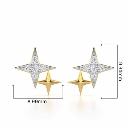 Enchanting Eternity Silver Stud Earrings - Yellow Gold - Image 2