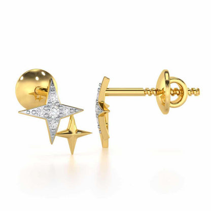Enchanting Eternity Silver Stud Earrings - Yellow Gold - Image 4