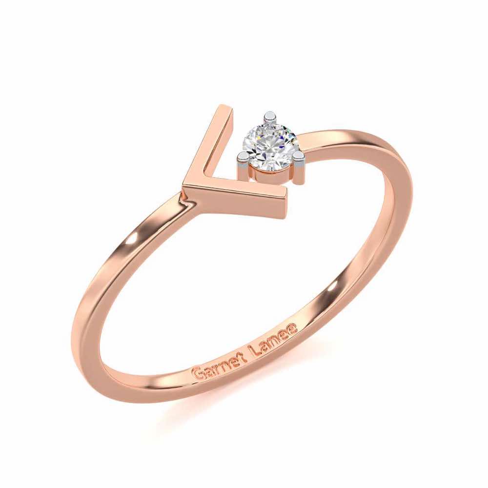 Enchanting Glamour Silver Ring - Rose Gold - Image 1