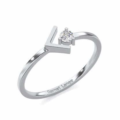 Enchanting Glamour Silver Ring - White Gold - Image 1