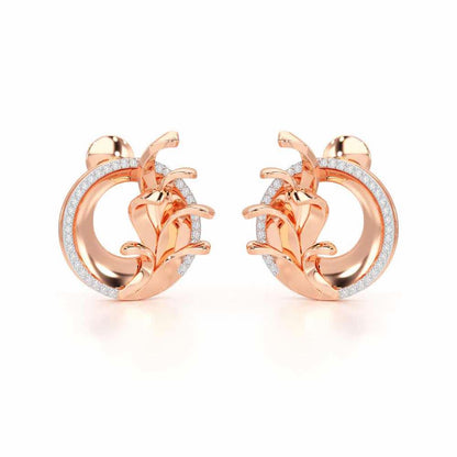 Enchanting Gleam Silver Earrings - Rose Gold - Image 2