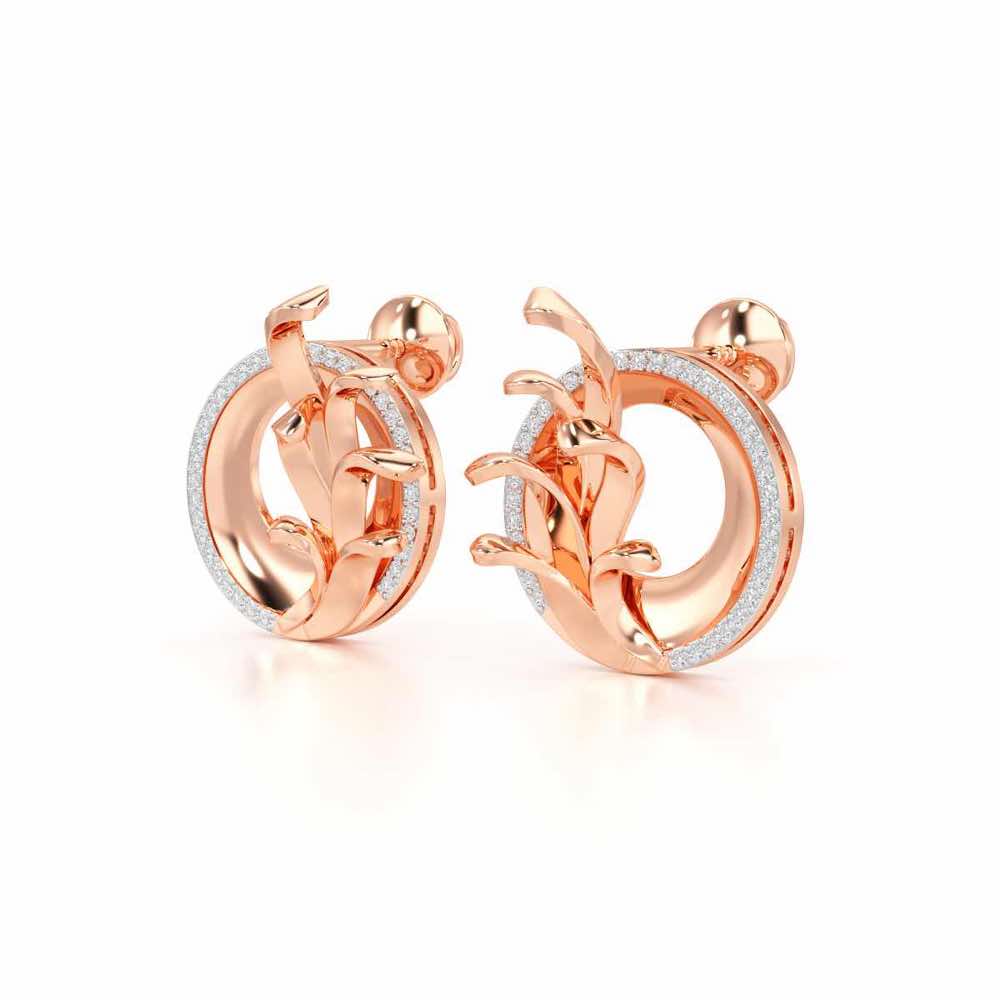 Enchanting Gleam Silver Earrings - Rose Gold - Image 3