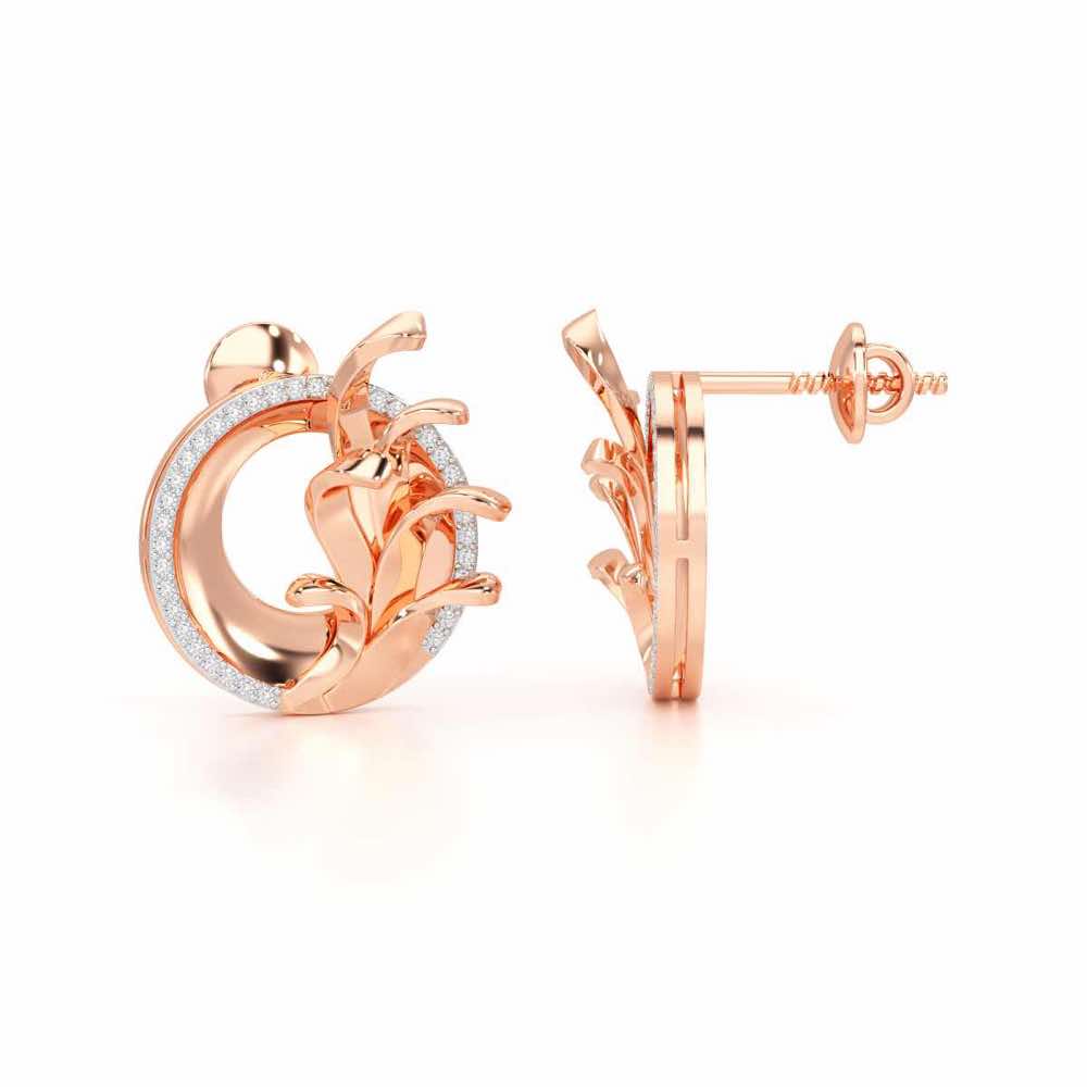 Enchanting Gleam Silver Earrings - Rose Gold - Image 4