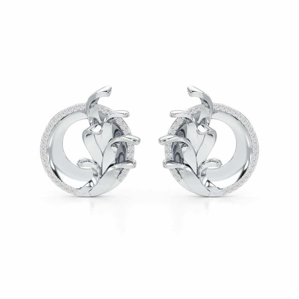 Enchanting Gleam Silver Earrings - White Gold - Image 1