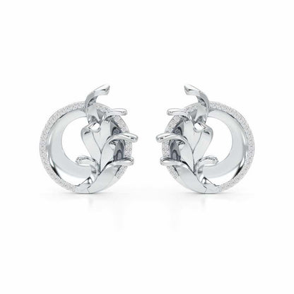 Enchanting Gleam Silver Earrings - White Gold - Image 1
