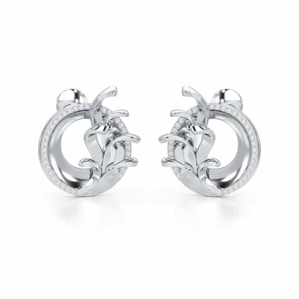 Enchanting Gleam Silver Earrings - White Gold - Image 2