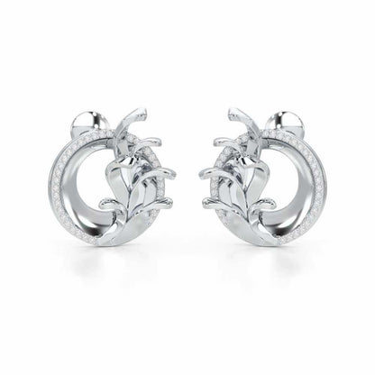 Enchanting Gleam Silver Earrings - White Gold - Image 2