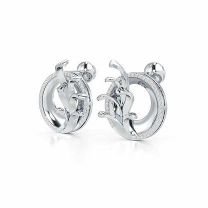 Enchanting Gleam Silver Earrings - White Gold - Image 3