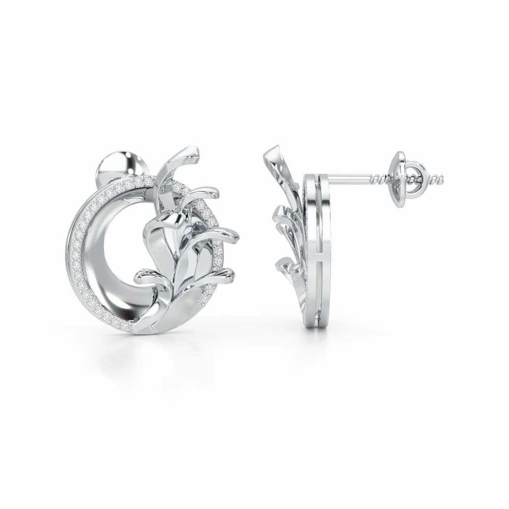 Enchanting Gleam Silver Earrings - White Gold - Image 4