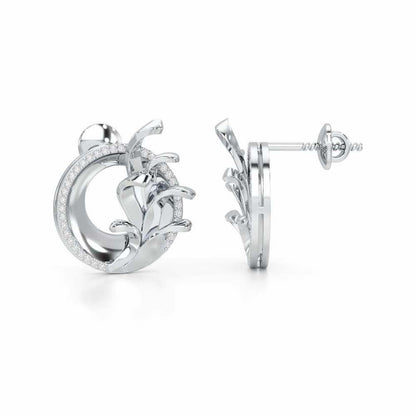 Enchanting Gleam Silver Earrings - White Gold - Image 4