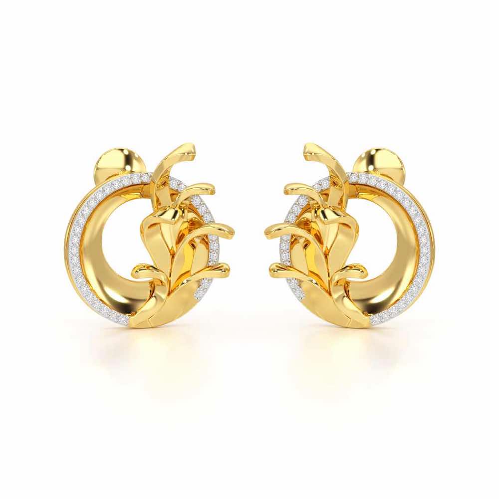 Enchanting Gleam Silver Earrings - Yellow Gold - Image 2