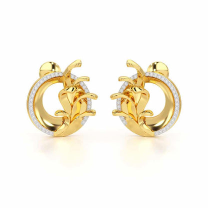 Enchanting Gleam Silver Earrings - Yellow Gold - Image 2