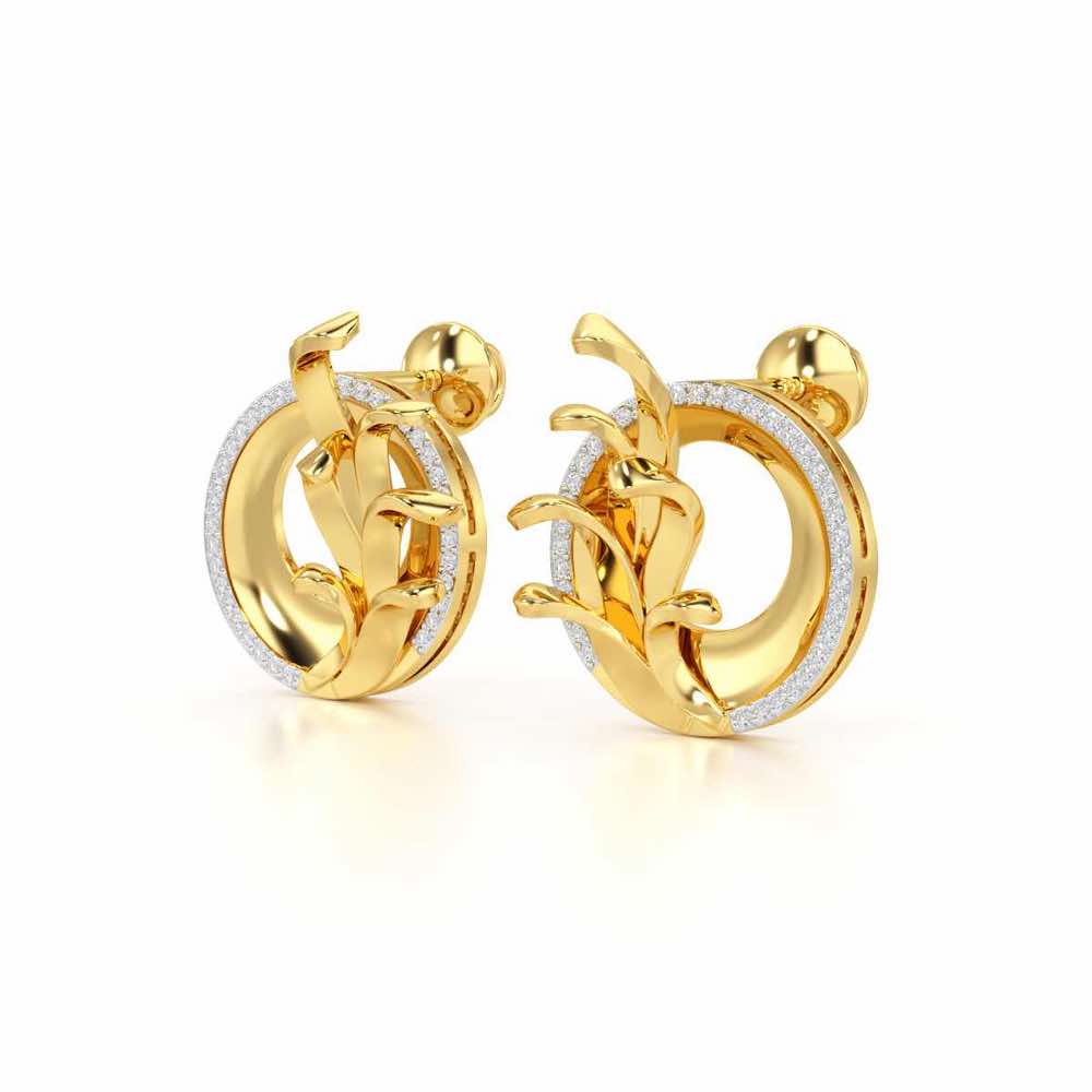 Enchanting Gleam Silver Earrings - Yellow Gold - Image 3