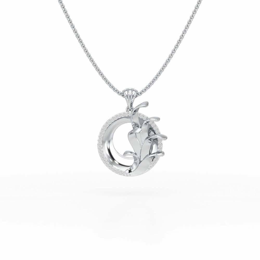 Enchanting Gleam Silver Pendant - White Gold - Image 1