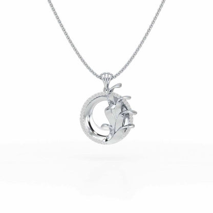 Enchanting Gleam Silver Pendant - White Gold - Image 1
