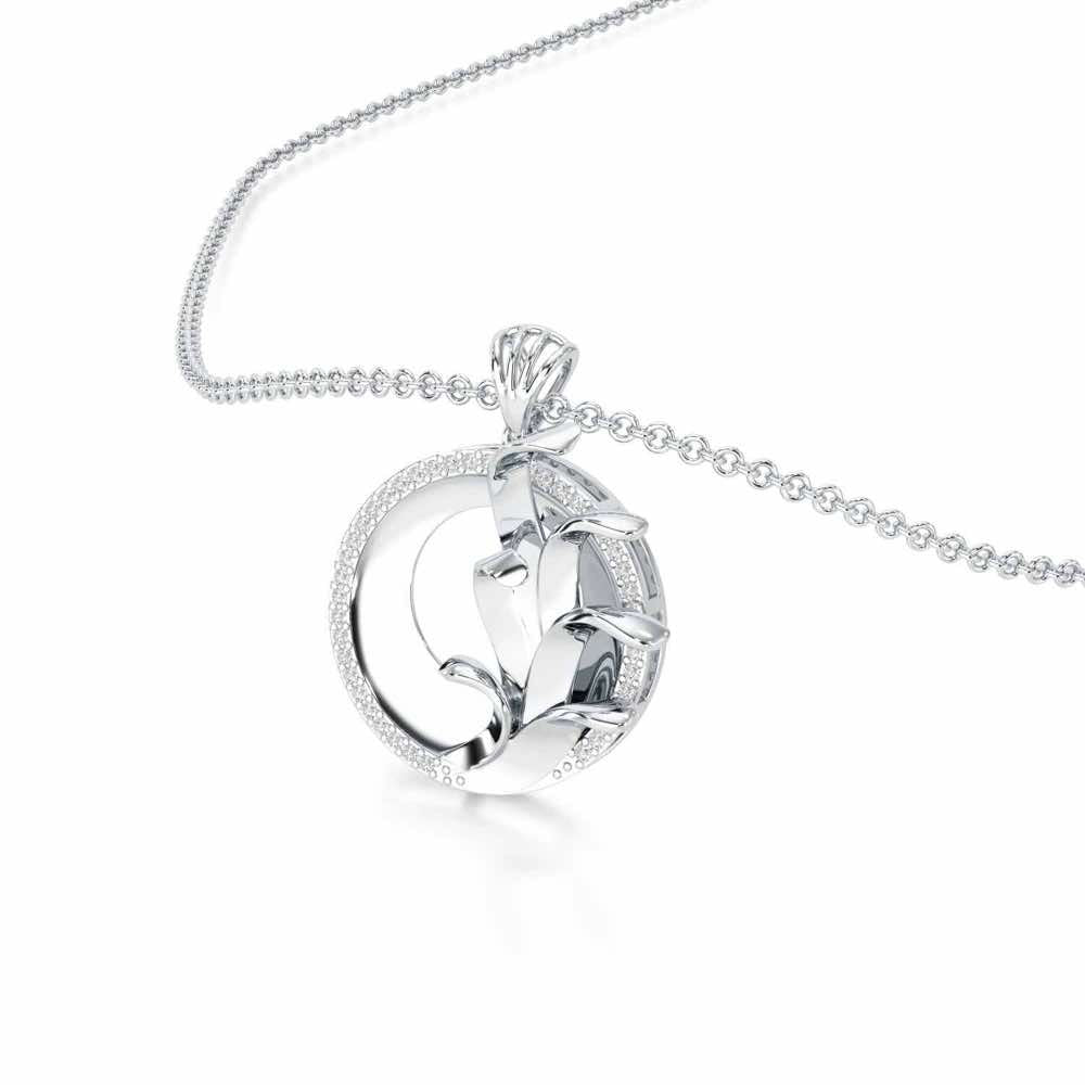 Enchanting Gleam Silver Pendant - White Gold - Image 2