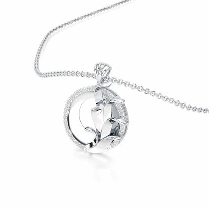 Enchanting Gleam Silver Pendant - White Gold - Image 2