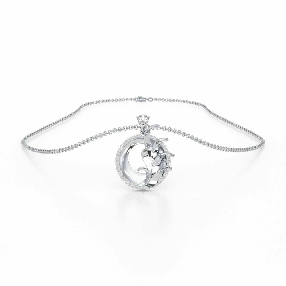 Enchanting Gleam Silver Pendant - White Gold - Image 3