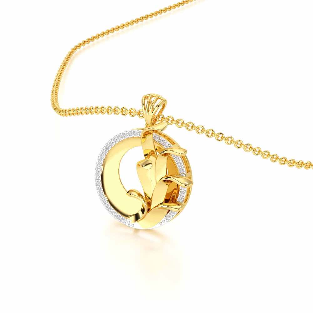 Enchanting Gleam Silver Pendant - Yellow Gold - Image 2