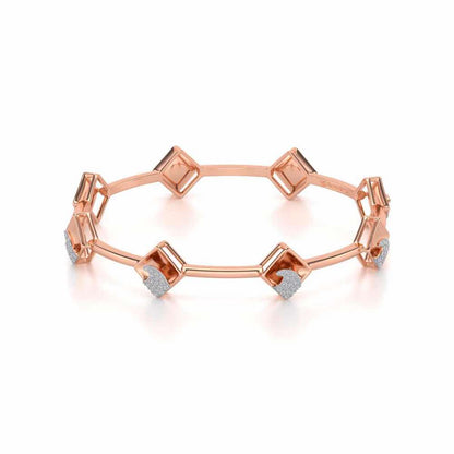 Enchanting Glow Silver Bangles - Rose Gold - Image 2