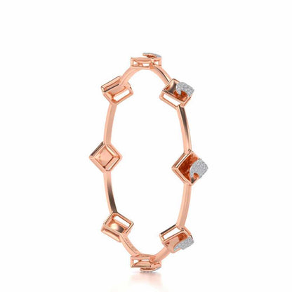 Enchanting Glow Silver Bangles - Rose Gold - Image 3