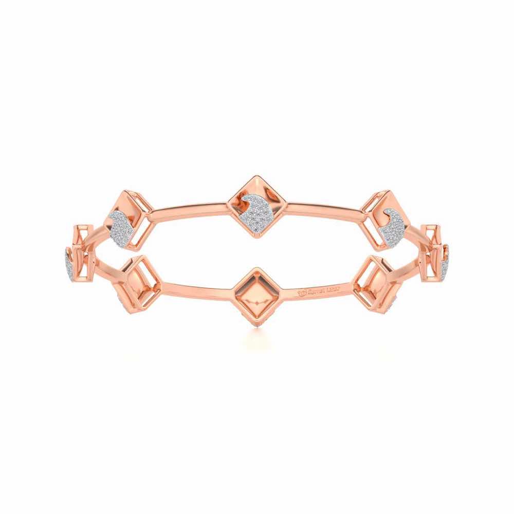Enchanting Glow Silver Bangles - Rose Gold - Image 4