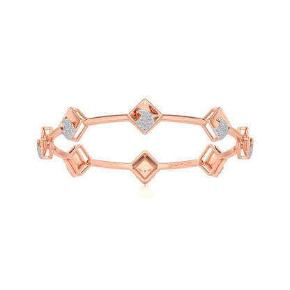 Enchanting Glow Silver Bangles - Rose Gold - Image 4