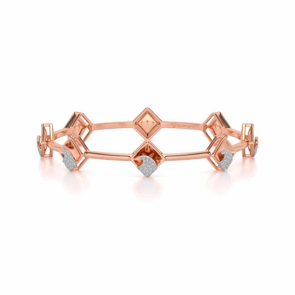 Enchanting Glow Silver Bangles - Rose Gold - Image 5