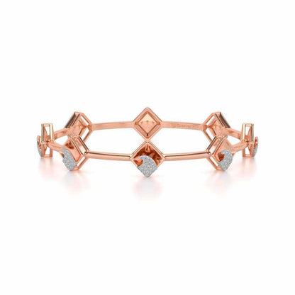 Enchanting Glow Silver Bangles - Rose Gold - Image 5