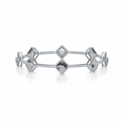Enchanting Glow Silver Bangles - White Gold - Image 5