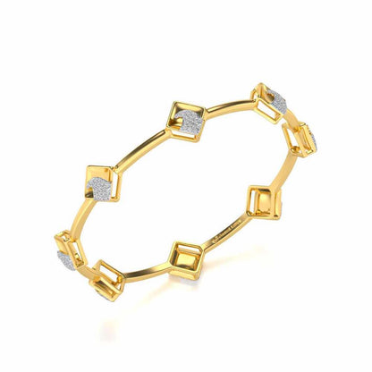 Enchanting Glow Silver Bangles - Yellow Gold - Image 1