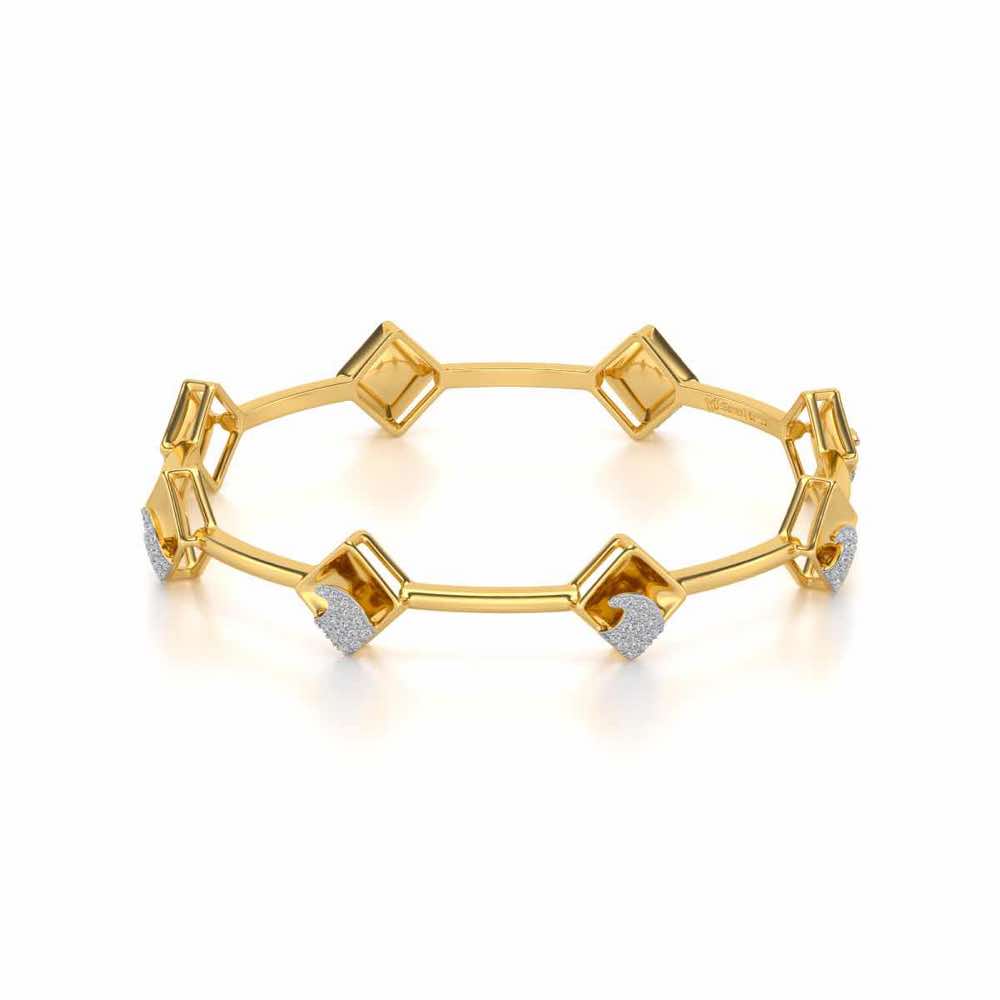 Enchanting Glow Silver Bangles - Yellow Gold - Image 2