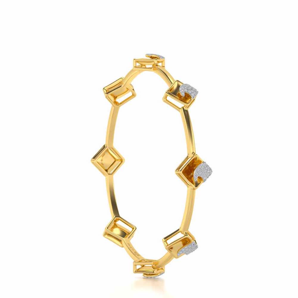 Enchanting Glow Silver Bangles - Yellow Gold - Image 3