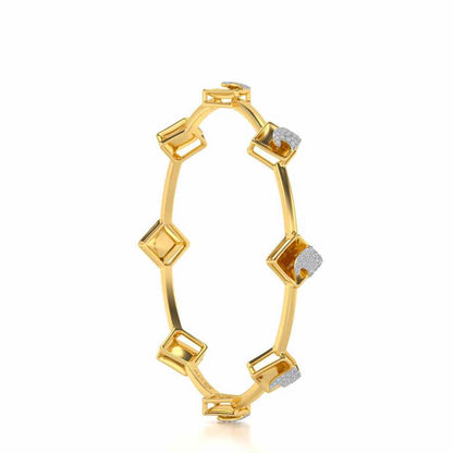 Enchanting Glow Silver Bangles - Yellow Gold - Image 3
