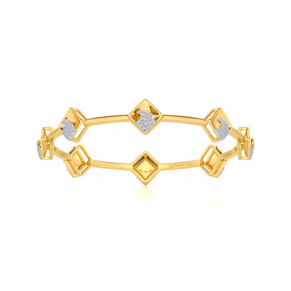 Enchanting Glow Silver Bangles - Yellow Gold - Image 4