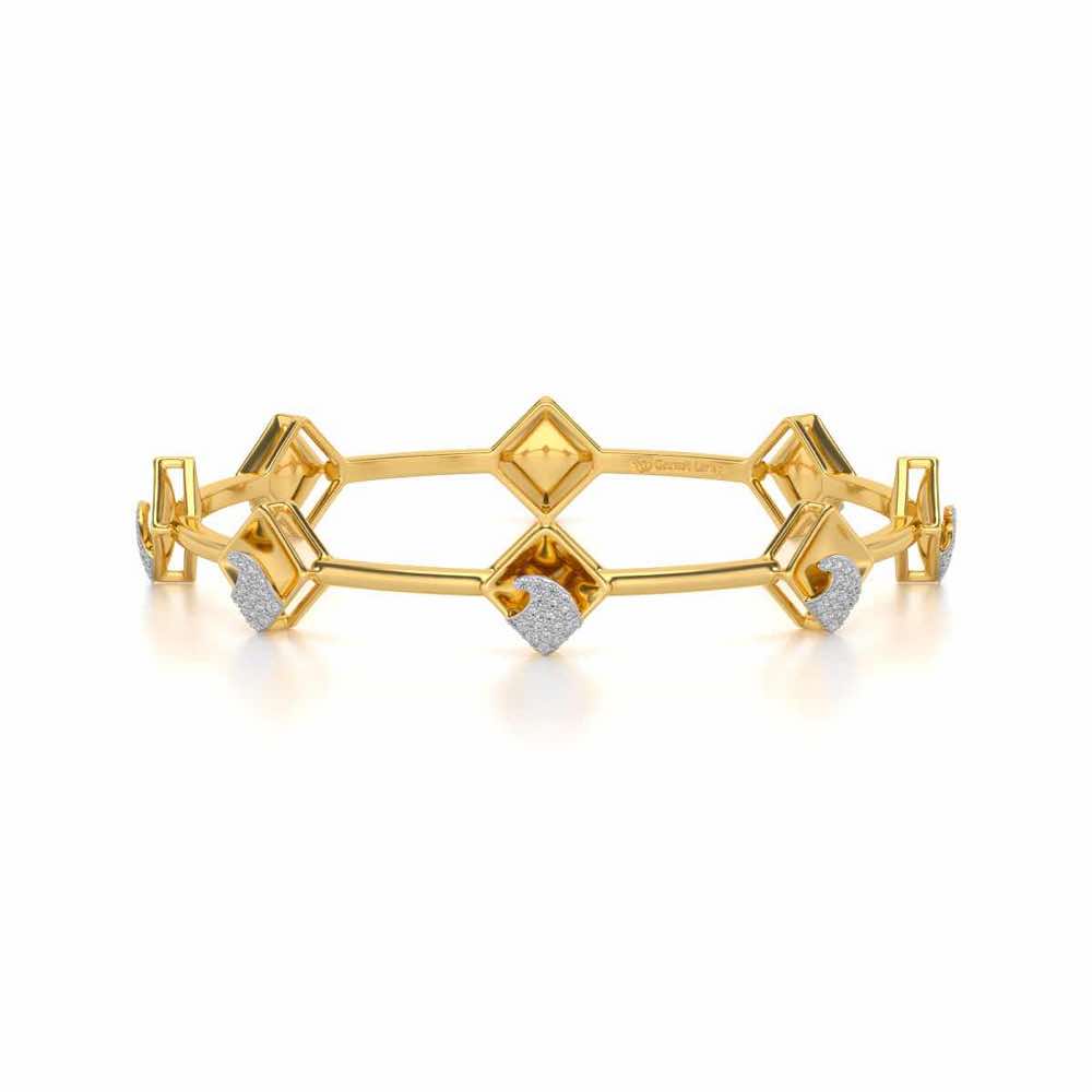Enchanting Glow Silver Bangles - Yellow Gold - Image 5